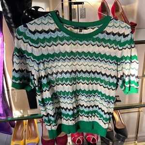 Green Woven Short Sleeve Top